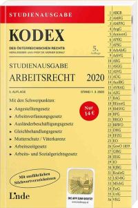 KODEX Studienausgabe Arbeitsrecht 2020: Studienausgabe