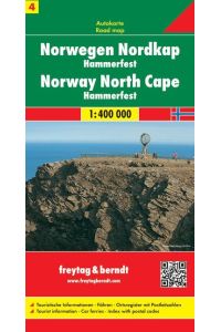 Norwegen Nordkap - Hammerfest, Autokarte 1:400. 000: Touristische Informationen. Fähren. Ortsregister mit Postleitzahlen (freytag & berndt Auto + Freizeitkarten)