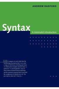 Syntax  - A Minimalist Introduction