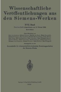 Wissenschaftliche Veröffentlichungen aus den Siemens-Werken  - XVII. Band