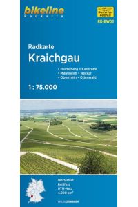 Bikeline Radkarte Deutschland Kraichgau 1 : 75 000  - Heidelberg - Karlsruhe - Mannheim - Neckar - Oberrhein - Odenwald