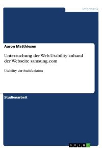 Untersuchung der Web-Usability anhand der Webseite samsung. com  - Usability der Suchfunktion
