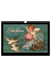 Liebesboten (Wandkalender 2024 DIN A4 quer), CALVENDO Monatskalender  - Herzliche Engelchen auf alten Postkarten