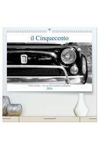 il Cinquecento - Details im Fokus - im Look eines legendären Analogfilms (hochwertiger Premium Wandkalender 2024 DIN A2 quer), Kunstdruck in Hochglanz  - Details vom Fiat 500 - entwickelt mit Kodak Tri-X 400