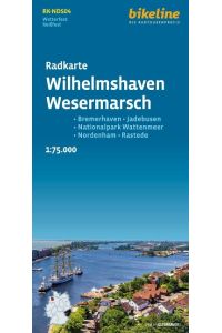 Radkarte Wilhelmshaven, Wesermarsch  - 1:75.000, wetterfest,
