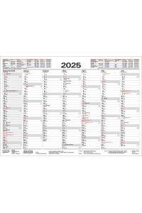 Tafelkalender A5 Stabil 2025  - 14 Monate auf Vorder- und Rückseite I Dicker Karton I Ferientermine und Feiertage