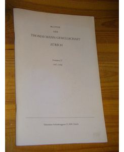 Blätter der Thomas Mann Gesellschaft Zürich Nummer 27/1997 - 1998