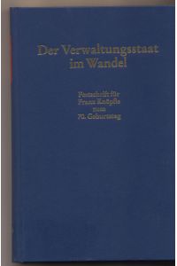 Knöpfle  - Verwaltungsstaat im Wandel. Festschrift für Franz Knöpfle zum 70. Geburtstag