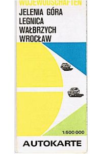 Wojewodschaften Jelinia Góra, Legnica, Walbrzych, Wroclaw. Autokarte; Maßstab 1:500 00