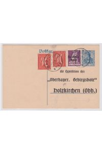 96994 DR Ganzsachen Postkarte P120 Zudruck Oberbay. Gebirgsbote Holzkirchen 1922