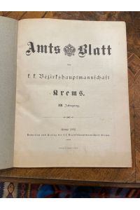 Amtsblatt der K. K. Bezirkshauptmannschaft Krems XIII Jahrgang