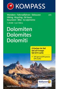 Dolomiten - Dolomites - Dolomiti  - Wanderkarten-Set in der Schutzhülle. GPS-genau. 1:35000