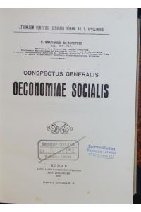 Conspectus Generalis Oeconomiae Socialis.