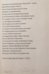 Tag im Februar - signiert, Erstausgabe  - Gedichte.  Holzschnitte Rolf Kuhrt., Zweiter Druck der Signaturpresse Leipzig.,
