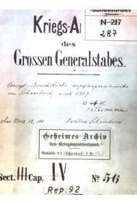 Nutzen der militärischen Geschichte : Ursach ihres Mangels; ein Fragment aus d. Scharnhorst-Nachlass.   - Bibliotheca rerum militarium ; 44