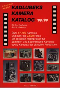Kadlubek`s Kamera-Katalog. Über 17. 700 Kameras und mehr als 2. 500 Fotos. Mit aktuellen Marktpreisen für Sammler- und Second hand-Kameras sowie Kameras der aktuellen Produktion.