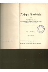 Joseph Goebbels.   - Regierungsrat im Reichsministerium für Volksaufklärung und Propaganda.