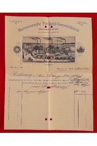 Rechnung mit Briefkopf der Hannoversche Portland-Cementfabrik AG (vorm. Kuhlemann & Meyerstein) v. 22. April 1910