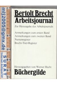 Bertold Brecht: Arbeitsjournal  - Anmerkungen zum ersten Band. Anmerkungen zum zweiten Band. Namensregister. Brecht-Titel-Register.