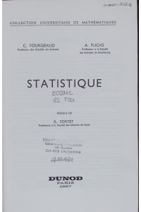 Statistique.   - COLLECTION UNIVERSITAIRE DE MATHÉMATIQUES