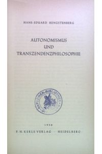 Autonomismus und Transzendenzphilosophie