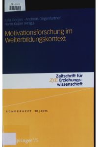 Motivationsforschung im Weiterbildungskontext.