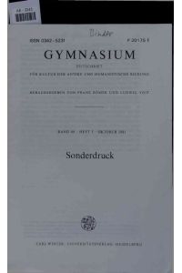 Gymnasium.   - Sonderdruck Band 88, Heft 5, Oktober 1981
