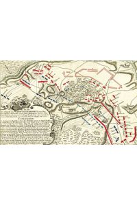 Plan der Bataille bei Groß Jägersdorf am 30. August 1757 unter den Generalen Apraxin und Lehwald nach Raspe , Siebenjähriger Krieg , Repro auf Finepapier ,   - Reproduktion nach einem Gefechtsplan aus dem 18. Jhdt.