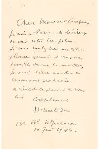 Eigenhändiger Brief an François Campaux,