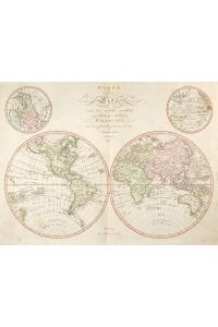 Karte der Erde, nach ihrer oestlich, westlich, noerdlich und südlichen Halbkugel, aus den zuverlässigsten u. neuesten Nachrichten entworfen.