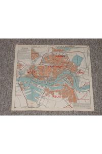 Postkaart van Rotterdam, Aangevende de indeeling in Besteldistricten (Stadtplan Rotterdam)