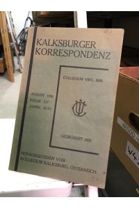Kalksburger Korrespondenz (Folge. 117, Jahrgang XLV/2)