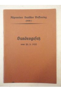 Bundesgesetz vom 20. 05. 1933