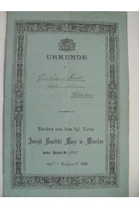 Urkunde Notariat Heinrich Schmidbauer München, 1897 Grundstückskaufvertrag