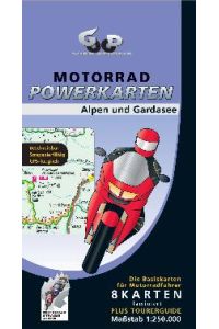 Motorrad Powerkarten Alpen und Gardasee 1 : 250 000. Powerbox: 8 laminierte Kartenblätter plus Tourerguide. GPS-tauglich [Folded Map] [Landkarte] von Good Vibrations (Autor) Motorrad Powerkarten 1:250. 000 #04