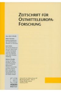 Zeitschrift für Ostforschung - Länder und Völker im östlichen Mitteleuropa: Registerband, 31. Jahrgang 1982 - 43. Jahrgang 1994.