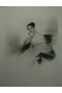 Portrait. Dreiviertelfigur, sitzend nach halblinks. Punktierkupferstich von Fred Carl Lewis nach einer Zeichnung von J. M. Negelen.
