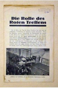 Die Rolle des Roten Treffens . (Basel 24. März 1929).