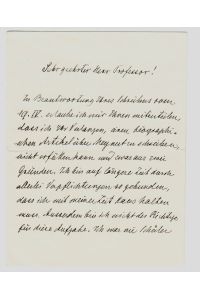 eigenhändiger Brief mit Unterschrift  - Wien 22.IV.1929
