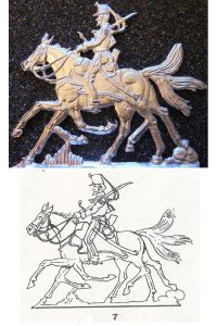 Chasseur d'Afrique 19. Jahrhundert - Reiter mit Säbel - Fohler Zinnfigur 30mm - blank