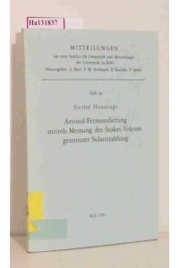 Aerosol-Fernsondierung mittels Messung des Stokes-Vektors gestreuter Solarstrahlung. Dissertation, Universität Köln 1985.