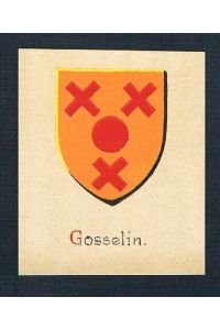 19. / 20. Jh. - Gosselin Blason Aquarelle coat of arms Wappen Heraldik