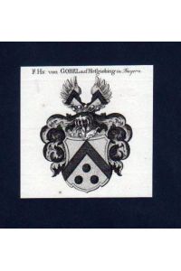 Freiherren v. Gobel auf Hofgiebing Kupfer Wappen