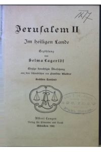 Jerusalem II: Im heiligen Land - Erzählung.