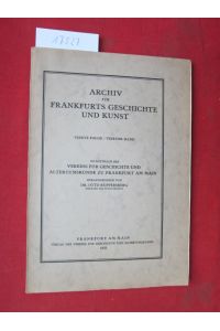 Archiv für Frankfurts Geschichte und Kunst. Vierte Folge / Vierter Band .