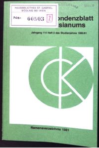 Namensverzeichnis 1981  - Korrespondenzblatt des Canisianums, Heft 2 des Studienjahres 1980/81
