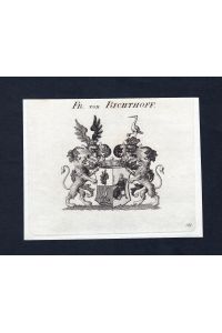 Fr. von Richthoff - Richthoff Wappen Adel coat of arms Kupferstich heraldry Heraldik