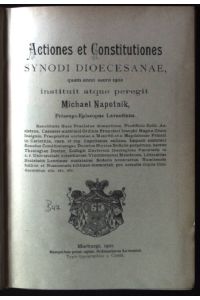 Aetiones et Constitutiones Synodi Dioecesanae quam anno sacro 1900
