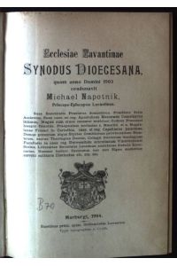 Ecclesiae Lavantinae Synodus Dioecesana, quam anno Domini 1903 coadunavit