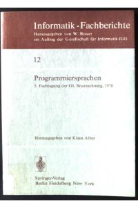 Programmiersprachen  - Informatik-Fachberichte ; 12